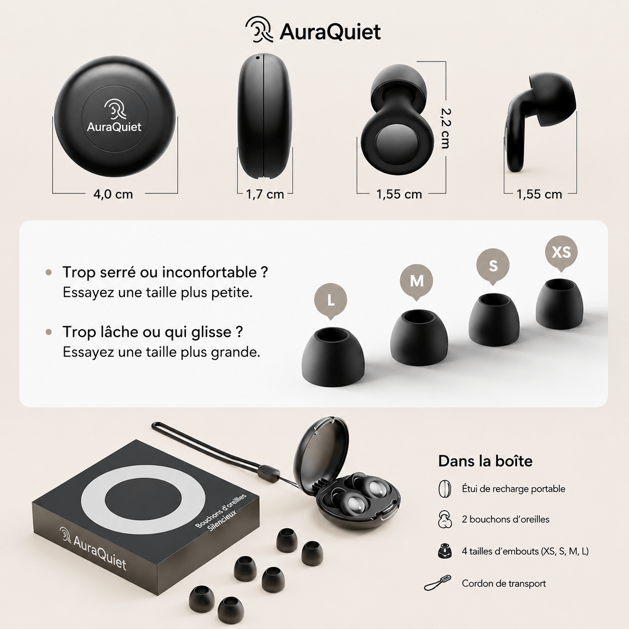 AuraQuiet -SilentSleep Soft Ear Plugs