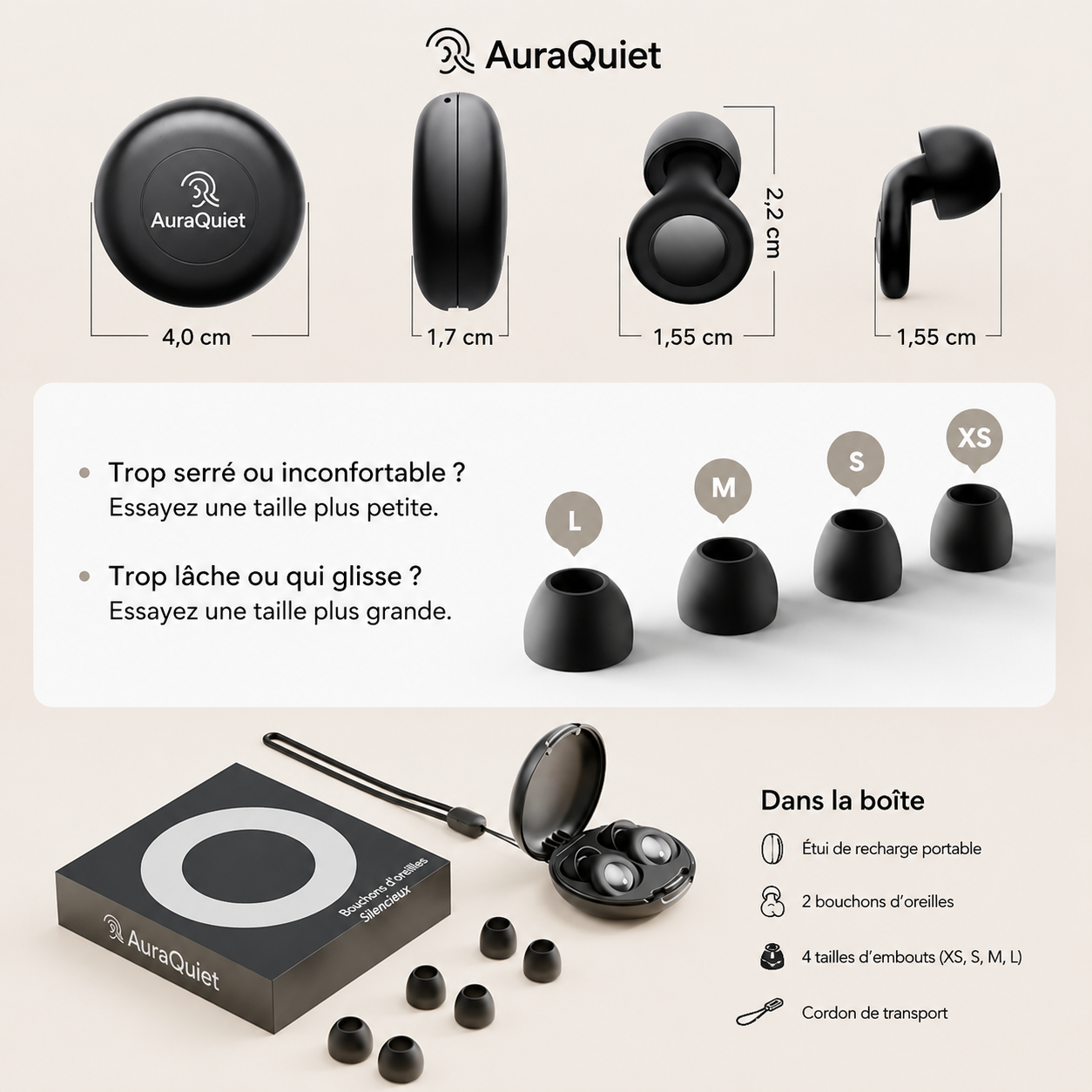 AuraQuiet -SilentSleep Soft Ear Plugs