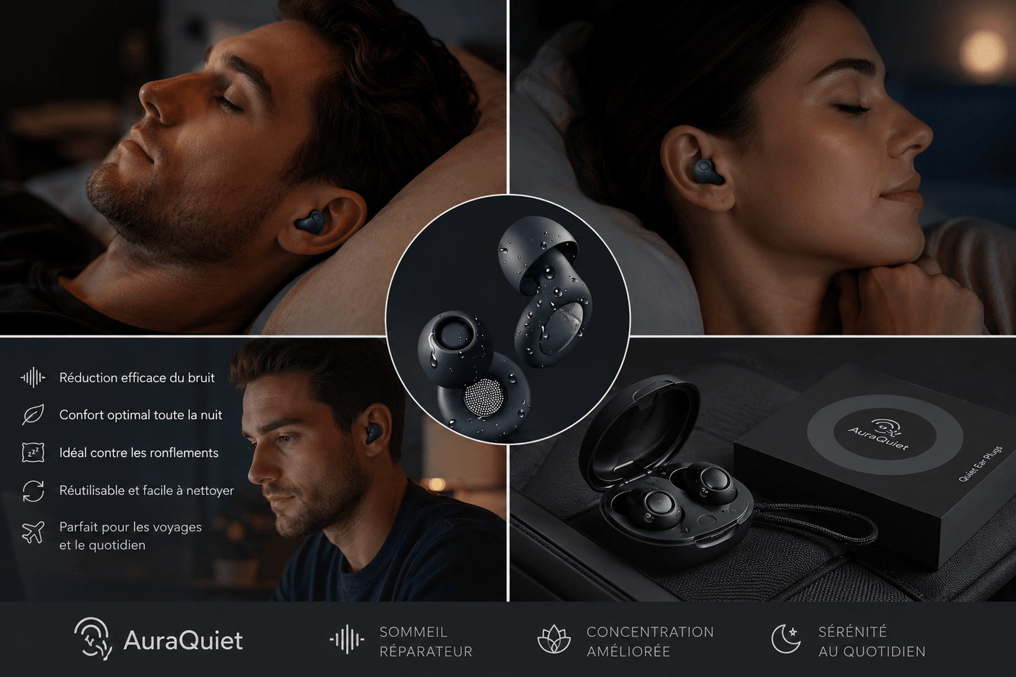 AuraQuiet -SilentSleep Soft Ear Plugs