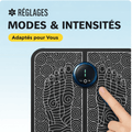 Réglages du AuraStep™ Tapis de massage électrique pour pieds avec modes et intensités adaptés.