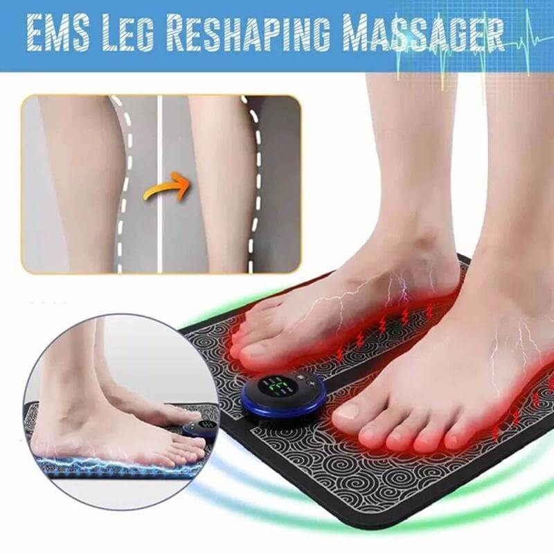 AuraStep™ Tapis de massage électrique pour pieds avec technologie EMS pour détente et bien-être des pieds.